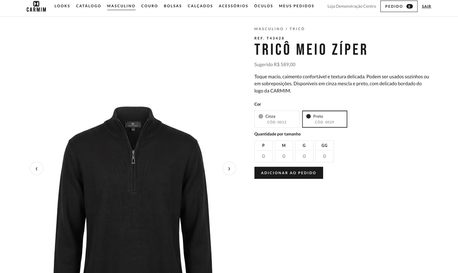 Página do produto